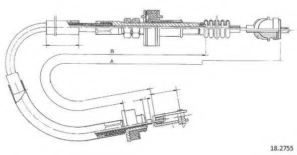 CABOR 182755 Трос, управління зчепленням