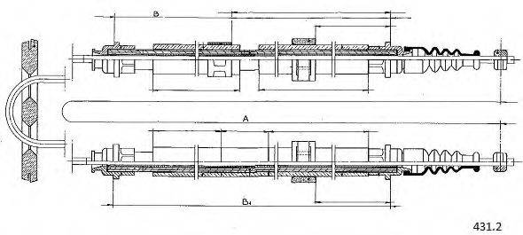 CABOR 4312 Трос, стоянкова гальмівна система