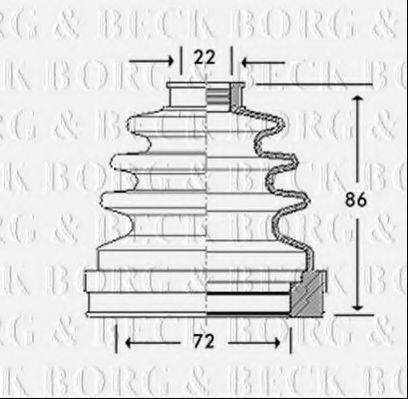 BORG & BECK BCB2782 Пильовик, приводний вал