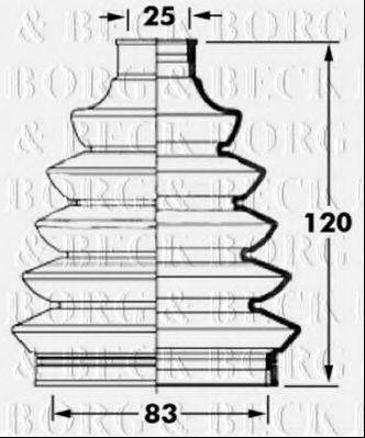 BORG & BECK BCB6048 Пильовик, приводний вал