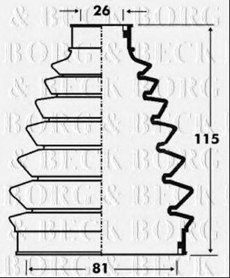 BORG & BECK BCB6075 Пильовик, приводний вал