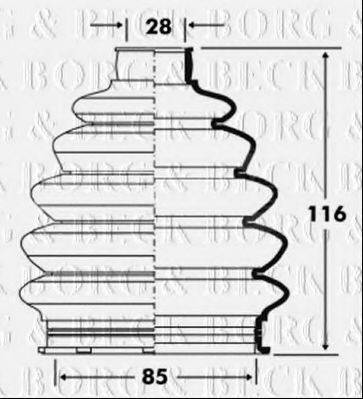 BORG & BECK BCB6083 Пильовик, приводний вал