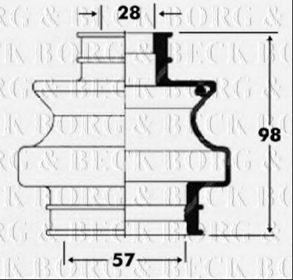 BORG & BECK BCB6093 Пильовик, приводний вал