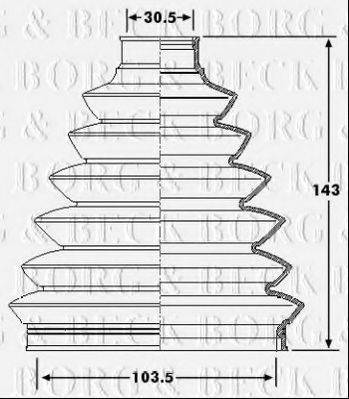 BORG & BECK BCB6181 Пильовик, приводний вал