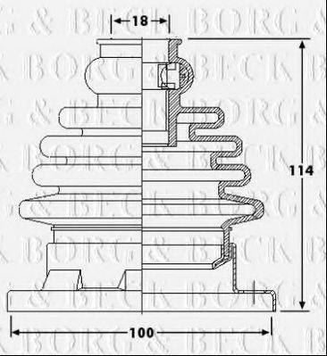 BORG & BECK BCB6184 Пильовик, приводний вал