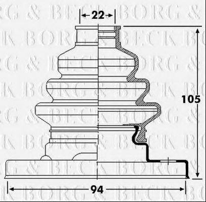 BORG & BECK BCB6238 Пильовик, приводний вал