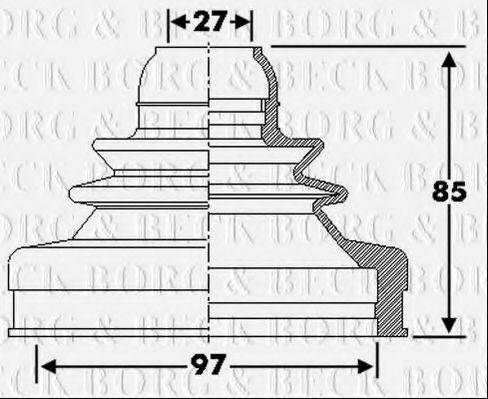 BORG & BECK BCB6286 Пильовик, приводний вал