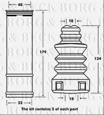 BORG & BECK BPK7084 Пилозахисний комплект, амортизатор