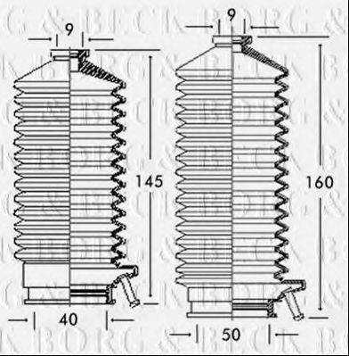 BORG & BECK BSG3136 Пильовик, рульове управління