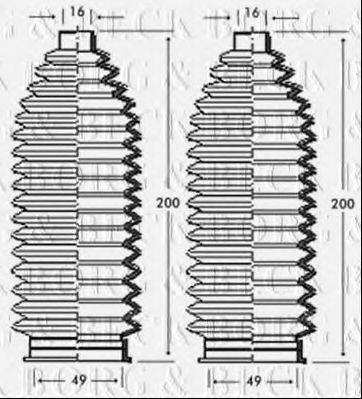 BORG & BECK BSG3242 Пильовик, рульове управління