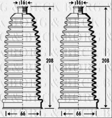 BORG & BECK BSG3278 Пильовик, рульове управління