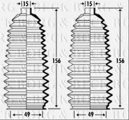 BORG & BECK BSG3334 Пильовик, рульове управління