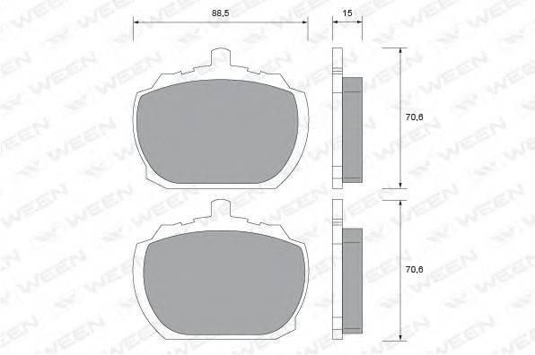 WEEN 1512359 Комплект гальмівних колодок, дискове гальмо