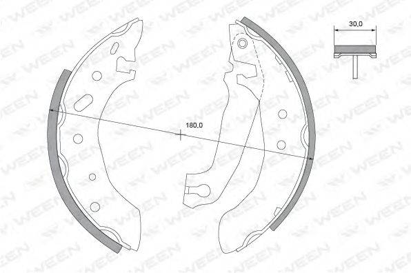WEEN 1522227 Комплект гальмівних колодок