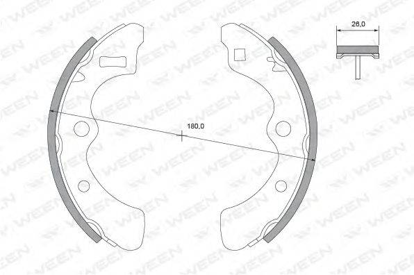 WEEN 1522249 Комплект гальмівних колодок