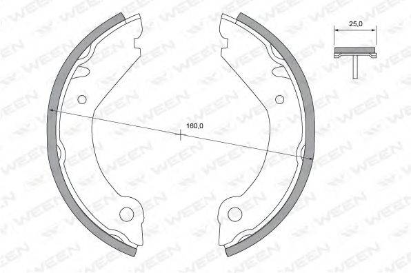WEEN 1522286 Комплект гальмівних колодок, стоянкова гальмівна система