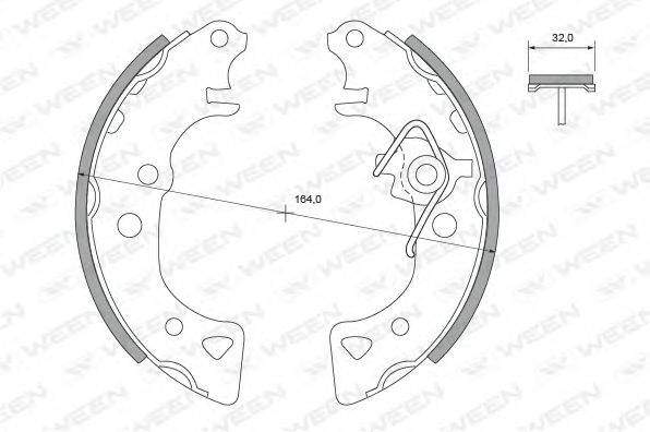 WEEN 1522323 Комплект гальмівних колодок