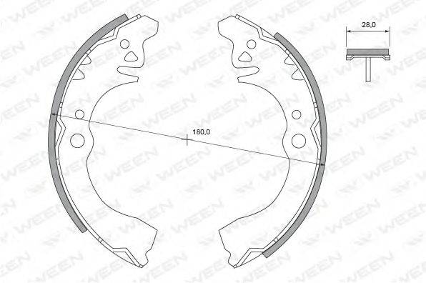 WEEN 1522327 Комплект гальмівних колодок