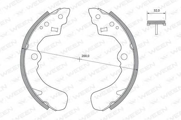 WEEN 1522376 Комплект гальмівних колодок