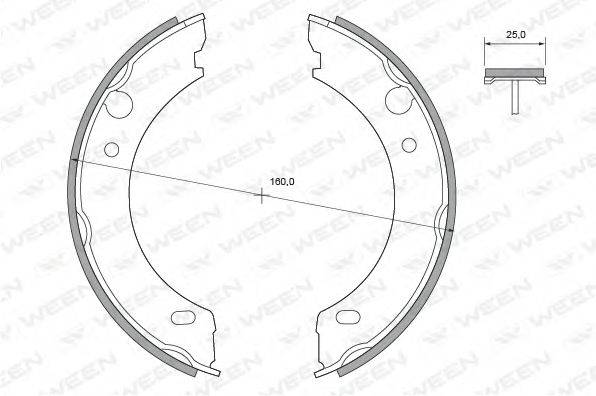 WEEN 1522408 Комплект гальмівних колодок, стоянкова гальмівна система