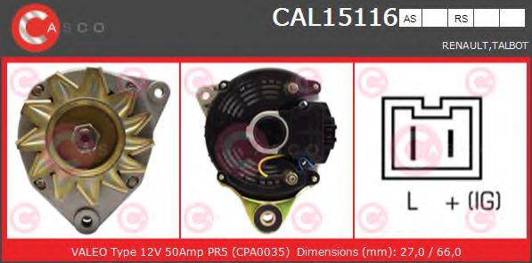 CASCO CAL15116AS Генератор