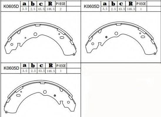 ASIMCO K0605D Комплект гальмівних колодок