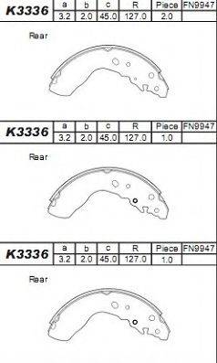 ASIMCO K3336 Комплект гальмівних колодок