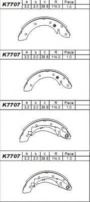 ASIMCO K7707 Комплект гальмівних колодок