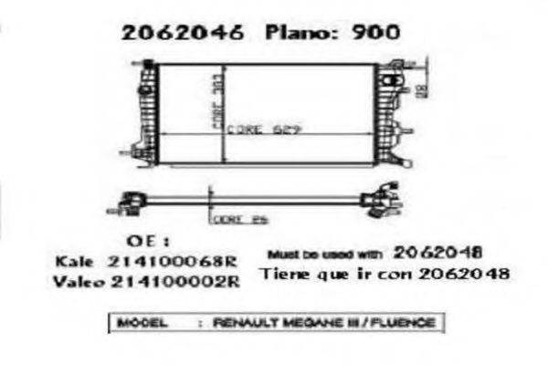 ORDONEZ 2062046 Радіатор, охолодження двигуна