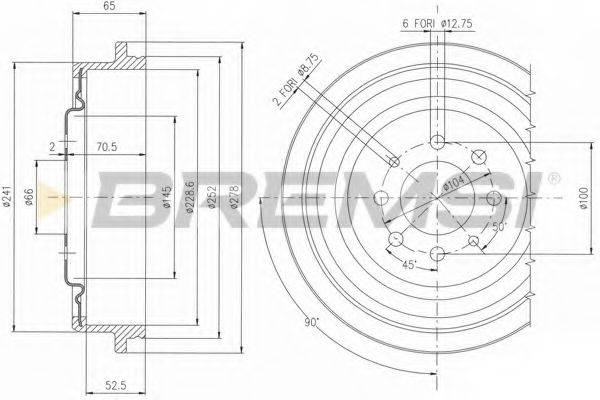 BREMSI DR5176 Гальмівний барабан