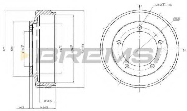 BREMSI DR5647 Гальмівний барабан