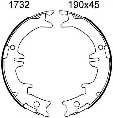 BSF 01732 Комплект гальмівних колодок, стоянкова гальмівна система