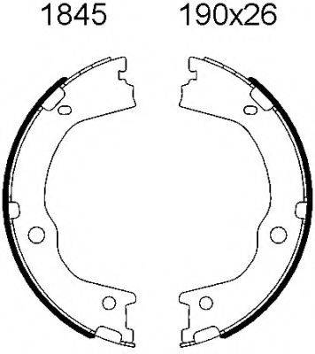 BSF 01845 Комплект гальмівних колодок, стоянкова гальмівна система