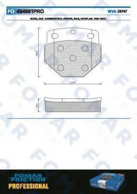 FOMAR FRICTION FO494681 Комплект гальмівних колодок, дискове гальмо