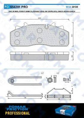 FOMAR FRICTION FO654281 Комплект гальмівних колодок, дискове гальмо