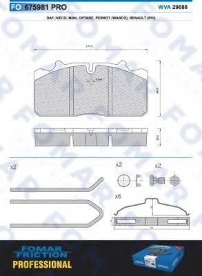 FOMAR FRICTION FO675981 Комплект гальмівних колодок, дискове гальмо