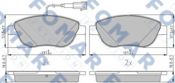 FOMAR FRICTION FO217581 Комплект гальмівних колодок, дискове гальмо