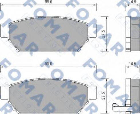 FOMAR FRICTION FO652781 Комплект гальмівних колодок, дискове гальмо