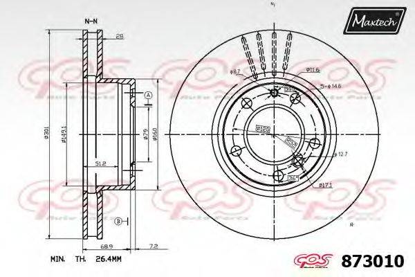 MAXTECH 8730100000 гальмівний диск