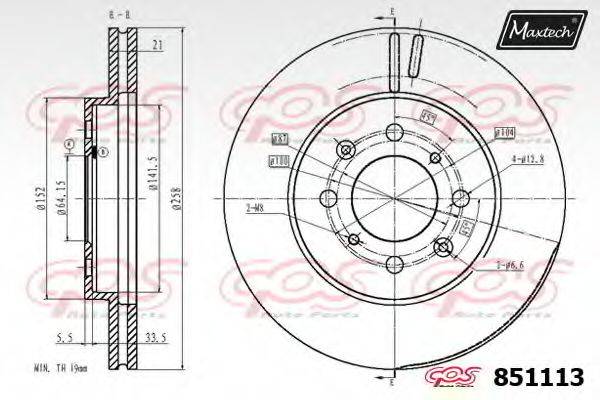 MAXTECH 8511130000 гальмівний диск