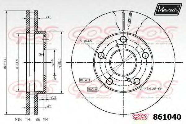 MAXTECH 8610400000 гальмівний диск