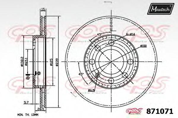 MAXTECH 8710710000 гальмівний диск