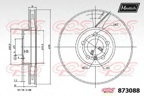 MAXTECH 8730886880 гальмівний диск