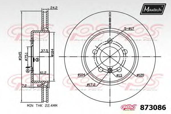 MAXTECH 8730866980 гальмівний диск