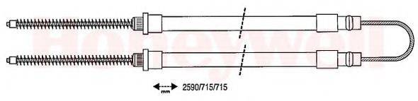 BENDIX 431214B Трос, стоянкова гальмівна система