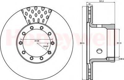 BENDIX 567122B гальмівний диск