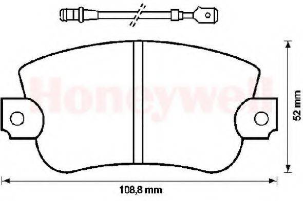 BENDIX 571223B Комплект гальмівних колодок, дискове гальмо