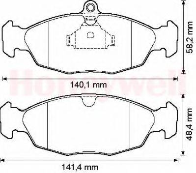 BENDIX 571924B Комплект гальмівних колодок, дискове гальмо