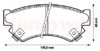 BENDIX 572211B Комплект гальмівних колодок, дискове гальмо