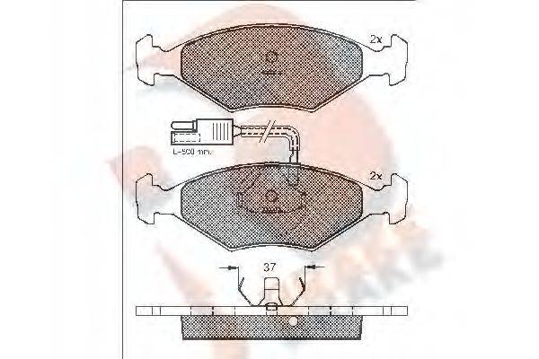 R BRAKE RB0927 Комплект гальмівних колодок, дискове гальмо